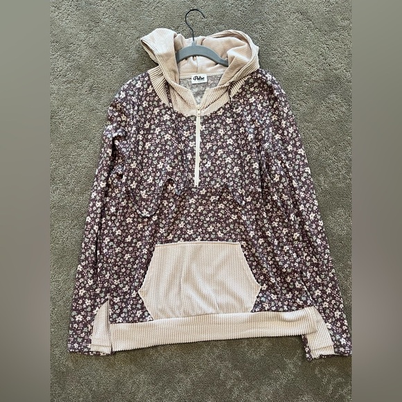Pulse Floral Hoodie with Cream Accents - Picture 1 of 1